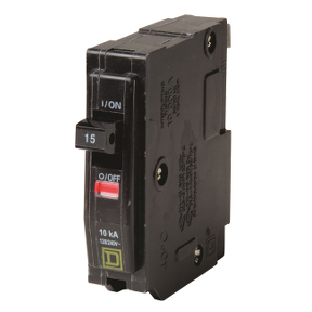 Schneider Electric Thermal Magnetic Circuit Breaker; 1-Pole; 15A; 120/240VAC; Lever; Screw Terminal; UL 489